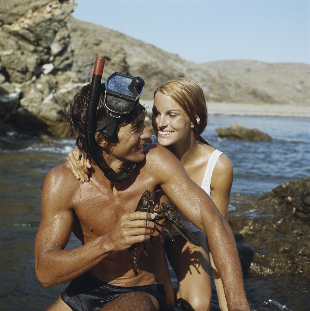 Image of Dateable Couple by the ocean snorkelling.